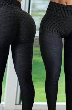 LOUZIR Sportlegging-Yoga -Scrunch Butt-High Waist- Absorberend- Anti Cellulite Legging-Gym Sports -Legging Fitness Wear-Zwart- maat M