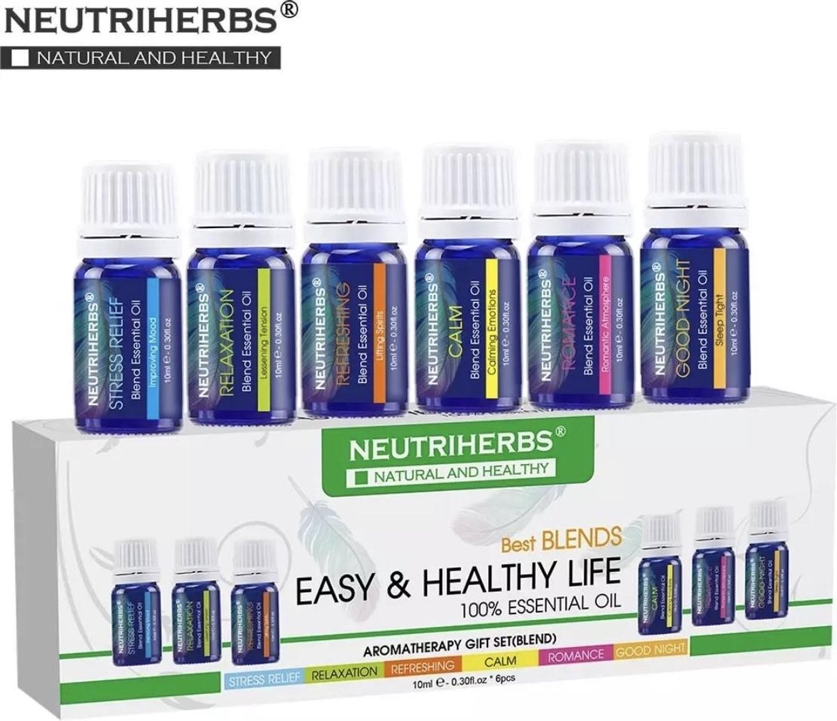 Neutriherbs Etherische Olie - Etherische Oliën 6 stuks - 100 % Natuurlijke Geuren - voor Aroma diffuser - Essentiële olie set - Aroma Olie