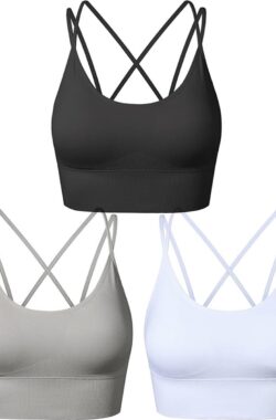 Sportbeha’s met bandjes voor vrouwen met gekruiste rug, yoga-workout-bh’s met verwijderbare pads – Maat XL