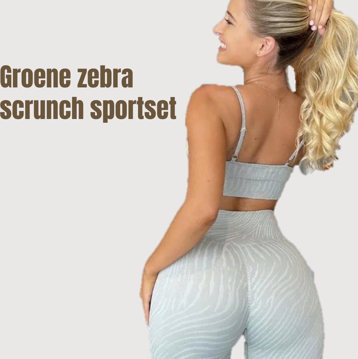 Sportchic - Sportoutfit - Sportkleding Set Dames - Squat proof - Fitness legging + Sport BH - Yoga Kleding - Sport Top - Fitness Legging - Fitness Kleding Set Voor Dames - Groen -S