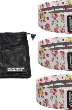 Workout Gear – Weerstandsbanden – Set van 3 banden – Patroon – Bloemenprint – 14/24kg – Met gratis handleiding