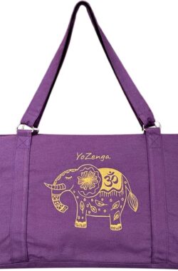 YoZenga Yogatas | Sporttas | Yoga tas groot | Olifant Deep Purple | Ook handig als strandtas !