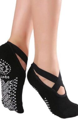 Yoga & Pilates sokken met antislip – Ballerina Yoga – dichte tenen – zwart – black – anti slip