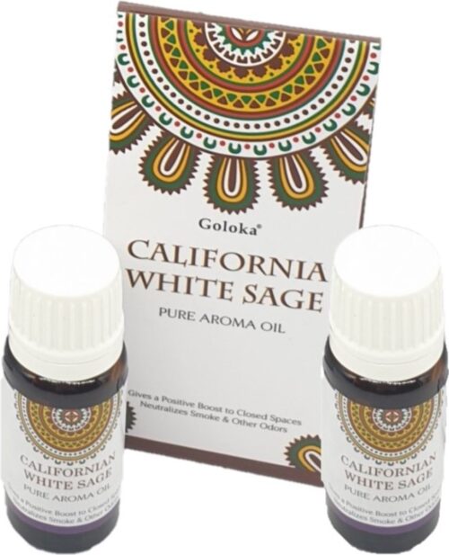 2x stuks geurolie Witte Salie 10 ml flesje - Smudgen - Aromaolie/parfumolie voor in geurbranders - Huisparfum- Aromatische oliën