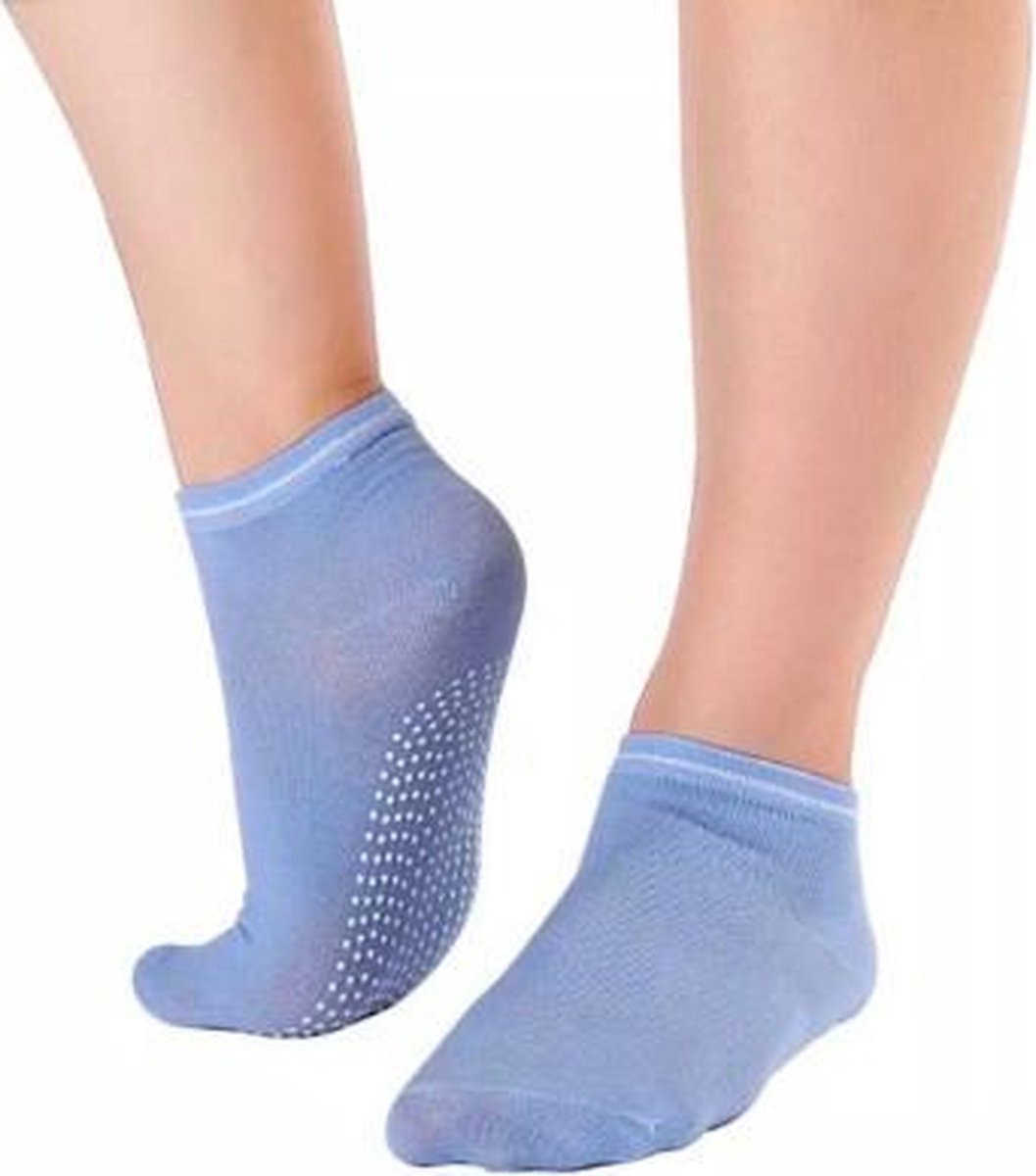Anti slip yoga sokken blauw - maar ook voor pilates of piloxing!