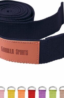 Gorilla Sports Yoga riem – 260 x 3,8 cm – Blauw