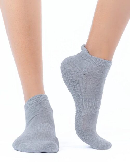 Topsocks yoga sokken met badstof zool en ati-slip nopjes kleur: grijs maat: 35-40