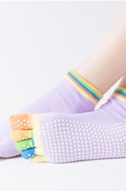 Yoga teensokken Licht paars Gekleurde Tenen Slippers Dans Pilates Kleurrijk