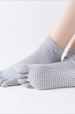 Yogasokken – Yoga sokken – Grijs – Maat 36-40 – Teensokken – Antislip – Pilatessokken – Sportsokken
