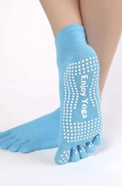 Yogasokken – Yoga sokken – Lichtblauw – Maat 36-40 – Teensokken – Antislip – Pilatessokken – Sportsokken