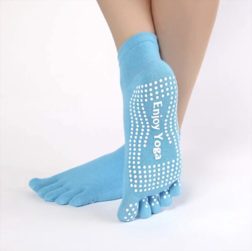 Yogasokken - Yoga sokken - Lichtblauw - Maat 36-40 - Teensokken - Antislip - Pilatessokken - Sportsokken