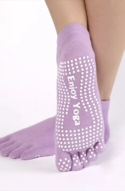 Yogasokken – Yoga sokken – Lila – Maat 36-40 – Teensokken – Antislip – Pilatessokken – Sportsokken