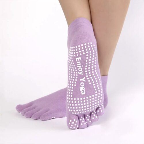 Yogasokken - Yoga sokken - Lila - Maat 36-40 - Teensokken - Antislip - Pilatessokken - Sportsokken