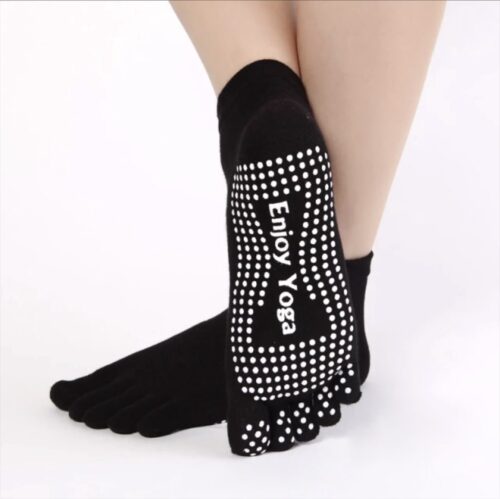 Yogasokken - Yoga sokken - Zwart - Maat 36-40 - Teensokken - Antislip - Pilatessokken - Sportsokken