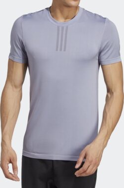 adidas Performance AEROKNIT Yoga Base Naadloos Training T-shirt – Heren – Paars- XL