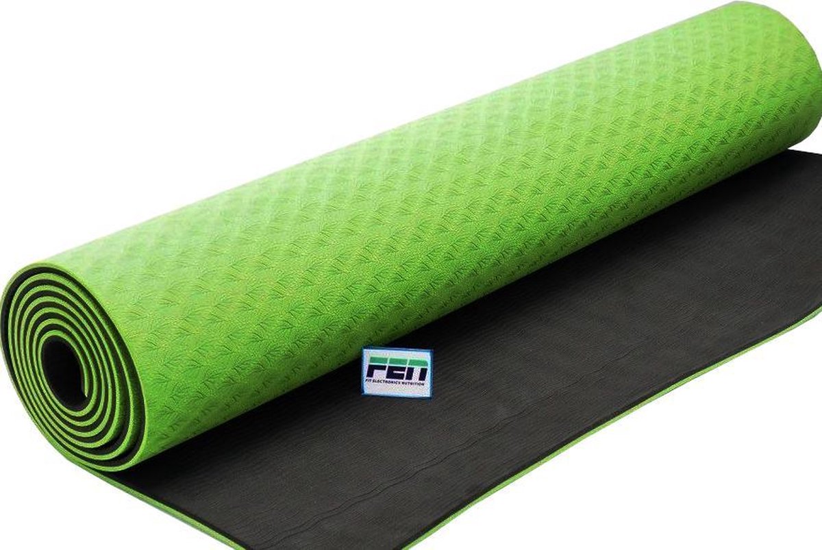 FEN Yoga Mat Groen - fitness mat - extra dik - geschikt voor yoga, crossfit, fitness en hometraining