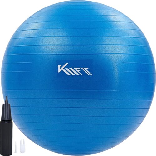 KM-Fit Yoga Bal - 55 cm - Fitness Bal inclusief pomp - Pilates bal - BPA-vrij materiaal - Zwangerschapsbal - Blauw