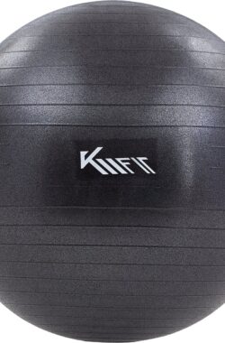 KM-Fit Yoga Bal – 55 cm – Fitness Bal inclusief pomp – Pilates bal – BPA-vrij materiaal – Zwangerschapsbal -Zwart