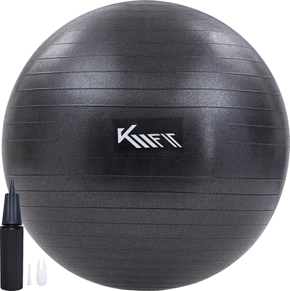 KM-Fit Yoga Bal - 65 cm - Fitness Bal inclusief pomp - Pilates bal - BPA-vrij materiaal - Zwangerschapsbal - Zwart