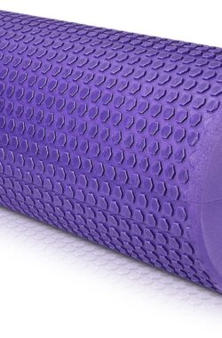 Navaris foam roller 45 cm – Roller voor pilates, yoga en oefeningen – Massage roller met diameter 15 cm – Voor beginners en gevorderden – Violet