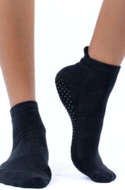 Topsocks yoga sokken met badstof zool en ati-slip nopjes kleur: zwart maat: 41-46