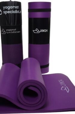 Yoga Mat – Fitness Mat Paars – Sport Mat – 15mm – Extra dik – Incl. draagband