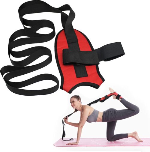 Yoga Stretching Strap Painless Legs Band voor pijnverlichting enkelblessures, yogabordel stretching fitness band gymnastiekband voor yoga, fysiotherapie revalidatie training (Rood)