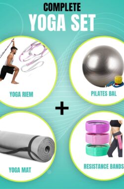 Yoga en Pilates set | inclusief Pilates bal – Fitnessmat – Weerstandsbanden – Yoga band – 4 delige set