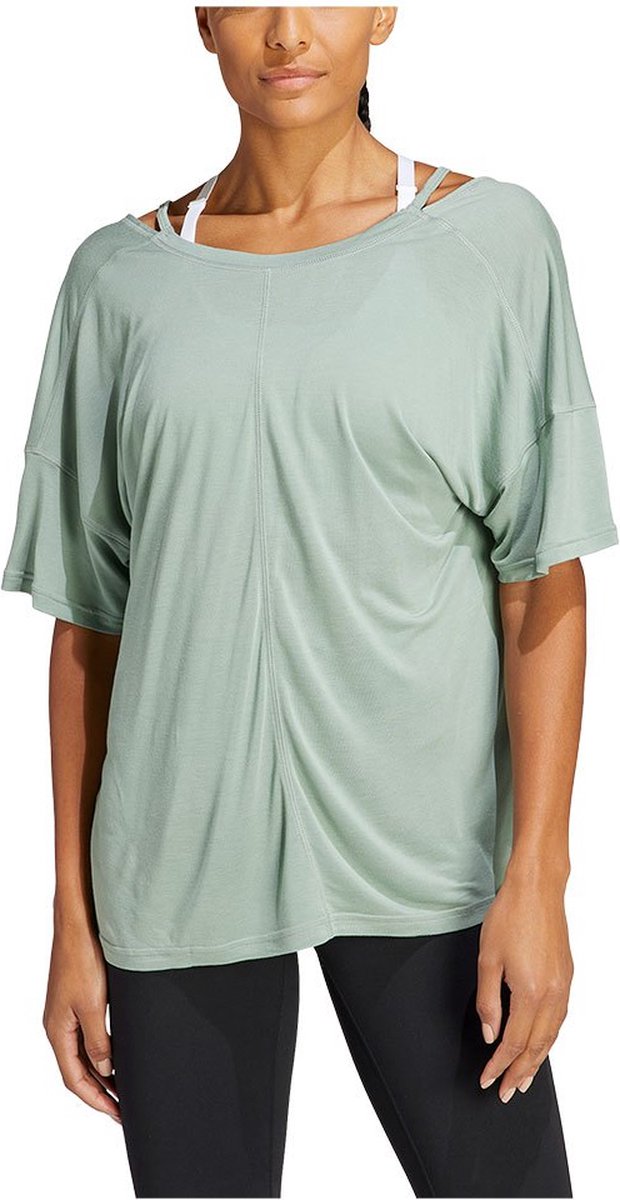 Adidas Yoga St O T-shirt Met Korte Mouwen Groen S Vrouw