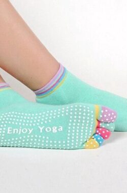 CHPN – Yogasokken – Sportsokken – Yoga – Antislip – Lichtgroen met gekleurde tenen – Vrolijke gekleurde sokken – Sokken – Yogasok – Teensokken – 36-40