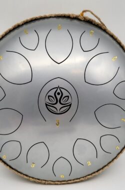 Durani Handpan 36 cm Silver – Tongue drum – Klankschaal – 15 noten Handpan – Tong Drum – Klankschalen – Yoga Drum – Lotus Tong