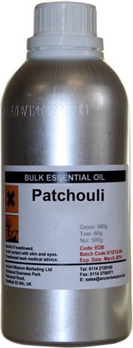Etherische Olie Patchouli 500ml - 100% Essentiële Patchouli Olie - Etherische Oliën in Bulk - Aromatherapie - Diffuser Olie