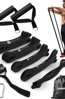 GoGoods® Weerstandsbanden Set – Resistance Band – Pull Up – 57kg Totaal – Fitness Elastiek – Handvaten – Deuranker – Draagtas