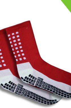 Gripsokken – Sportsokken – Gripsokken Voetbal – Gripsokken Voetbal Rood/Wit – Grip Socks – Pilates Sokken – Yoga Sokken – Anti Blaren – One Size – Compressie
