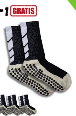 Gripsokken – Sportsokken – Gripsokken Voetbal – Gripsokken Voetbal Zwart – Grip Socks – Pilates Sokken – Yoga Sokken – Anti Blaren – One Size – Compressie