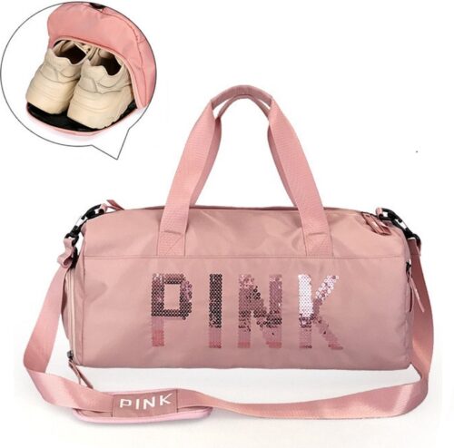 Pink Duffel Bag Medium Dames Sporttas - 25 Liter - Roze - M