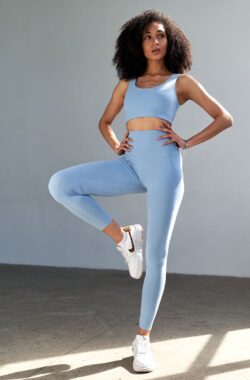 Samarali Yoga Legging Blauw – Hoge Taille, Katoenrijk, OEKO-Tex Gecertificeerd