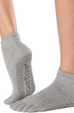 ToeSox – Antislip Sokken – Ankle – Met Tenen – Grijs
