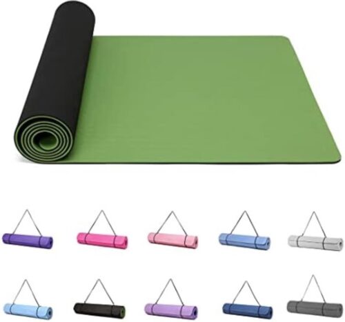 Yoga Mat Extra Dik - Fitness Mat Extra Dik - Groen/Zwart