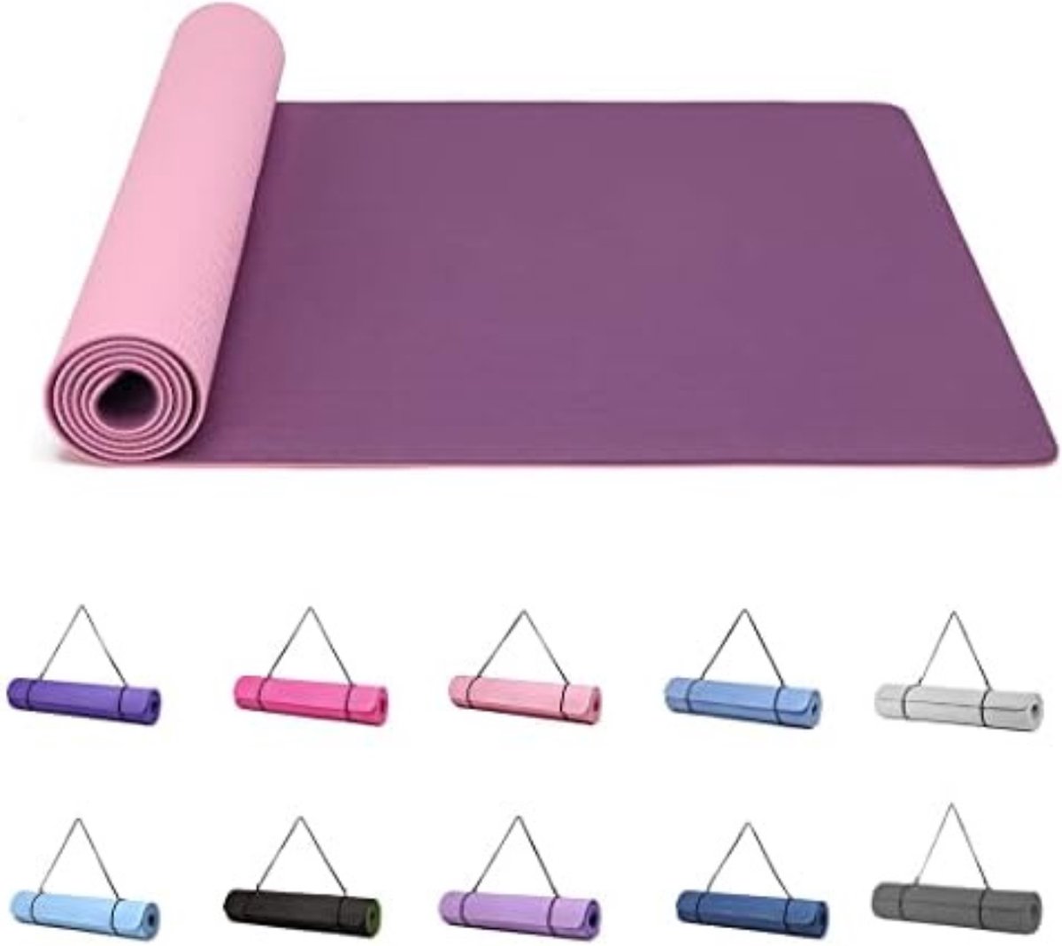 Yoga Mat Extra Dik - Fitness Mat Extra Dik - Paars/Roze