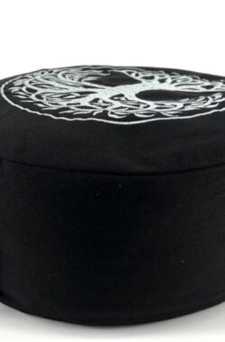 ZENZES® meditatiekussen embroidery Tree of Life 33x14cm black