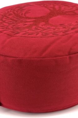 ZENZES® meditatiekussen embroidery Tree of Life 33x14cm red