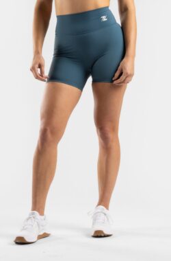 ZEUZ Korte Sport Legging Dames High Waist – Sportkleding & Sportlegging Squat Proof voor Fitness & Crossfit – Hardloopbroek, Yoga Broek – 70% Nylon & 30% Elastaan – Blauw – Maat XL