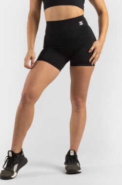 ZEUZ Korte Sport Legging Dames High Waist – Sportkleding & Sportlegging Squat Proof – Fitness & Crossfit – Hardloopbroek, Yoga Broek – 70% Nylon & 30% Elastaan – Zwart – Maat XL