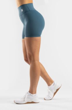 ZEUZ Korte Sport Legging Dames High Waist – Sportkleding & Sportlegging Squat Proof – Fitness & Crossfit – Hardloopbroek, Yoga Broek – 70% Nylon & 30% Elastaan – Blauw – Maat S