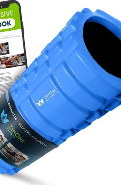 Zen Roller Premium fasciarol, voor triggerpointmassage, inclusief ebook en openingsposter (mogelijk niet verkrijgbaar in Nederland), blauw