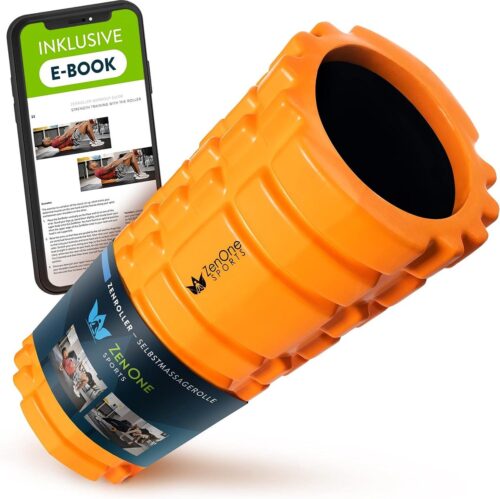 Zen Roller Premium fasciarol, voor triggerpointmassage, inclusief ebook en openingsposter (mogelijk niet verkrijgbaar in Nederland), oranje
