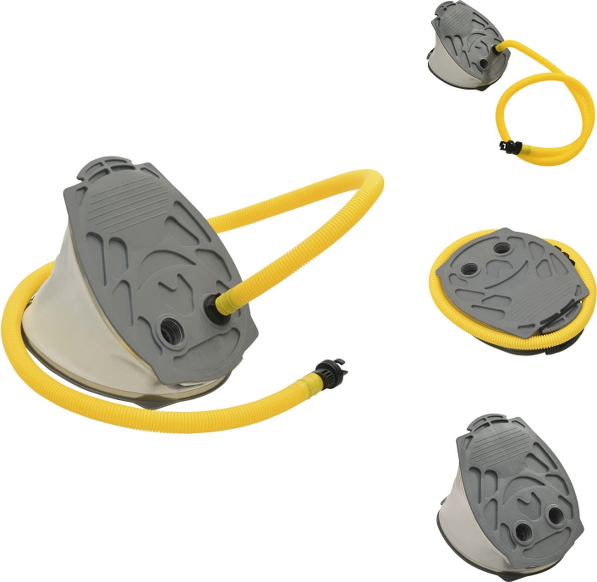 vidaXL Pomp Voetpomp - 21 x 29.5 cm - Samendrukbaar - PP en PE - Grijs en geel - Yogaset