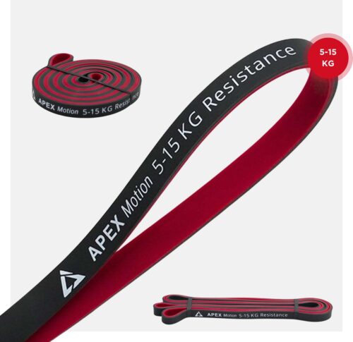 APEX Motion Premium Resistance Bands 5-15 KG - Weerstandsbanden - Powerbands - Tweelaags - 100% Natuurlijk Latex & Huidveilig