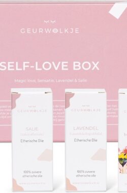 Geurwolkje® Etherische olie Self love box- Giftset-Cadeauset Lavendel olie – Salie olie – Sensatie olie – Magic love olie